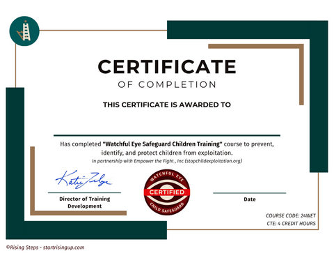 Watchful Eye Course Certifcation | Child Anti-Exploitation Training | Digital Download